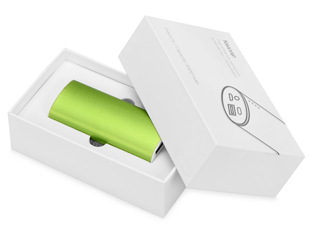 Портативное зарядное устройство Квазар, 4400 mAh, зеленое яблоко-5