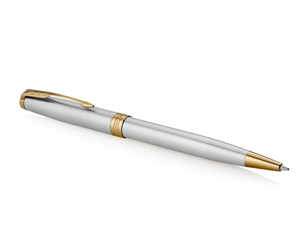 Ручка шариковая Parker Sonnet Core Stainless Steel GT, серебристый/золотистый-1