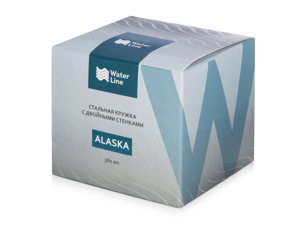 Кружка стальная Alaska с крышкой слайдером, powder coating, синий-7