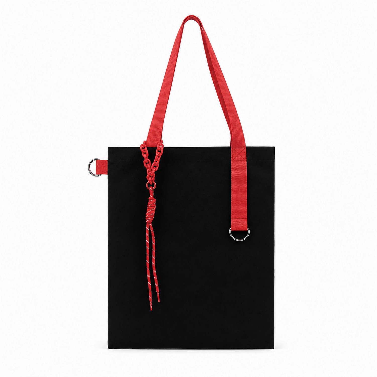 Набор Superbag Red accent: шоппер с обвесом (чёрный с красным)-1