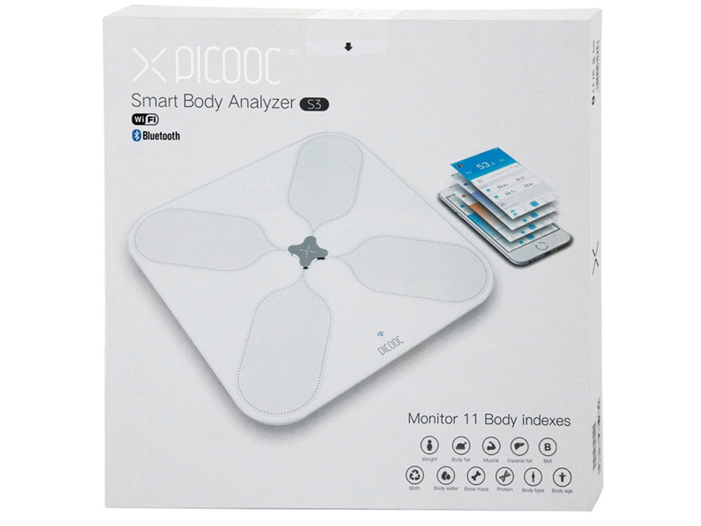 Умные диагностические весы с Wi-Fi Picooc S3 White (6924917716943), белый-11