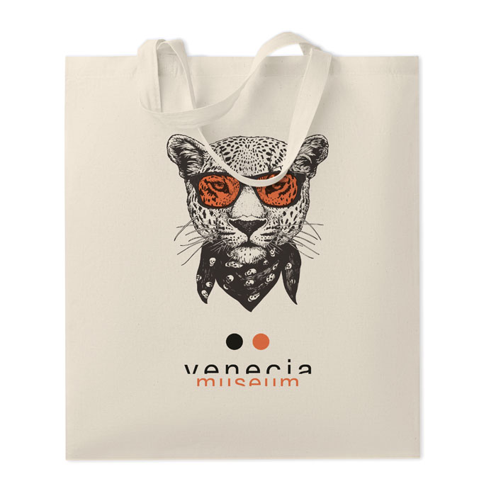 Хлопковая сумка 140гр / м2, бежевый-4