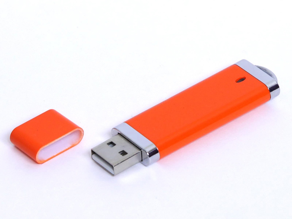USB-флешка промо на 32 Гб прямоугольной классической формы, оранжевый-0
