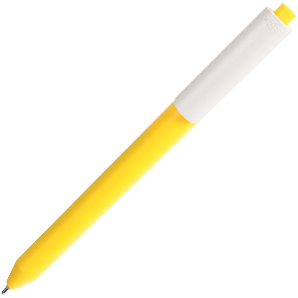 Ручка шариковая Pigra P03 Mat, желтая с белым-1