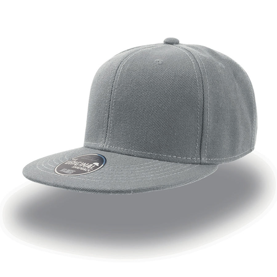 Бейсболка SNAP BACK, 6 клиньев, пластиковая застежка, серый-0