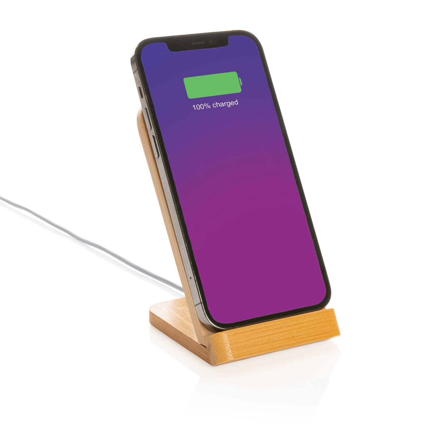 Док-станция Bamboo FSC® для беспроводной зарядки, 5 Вт-5