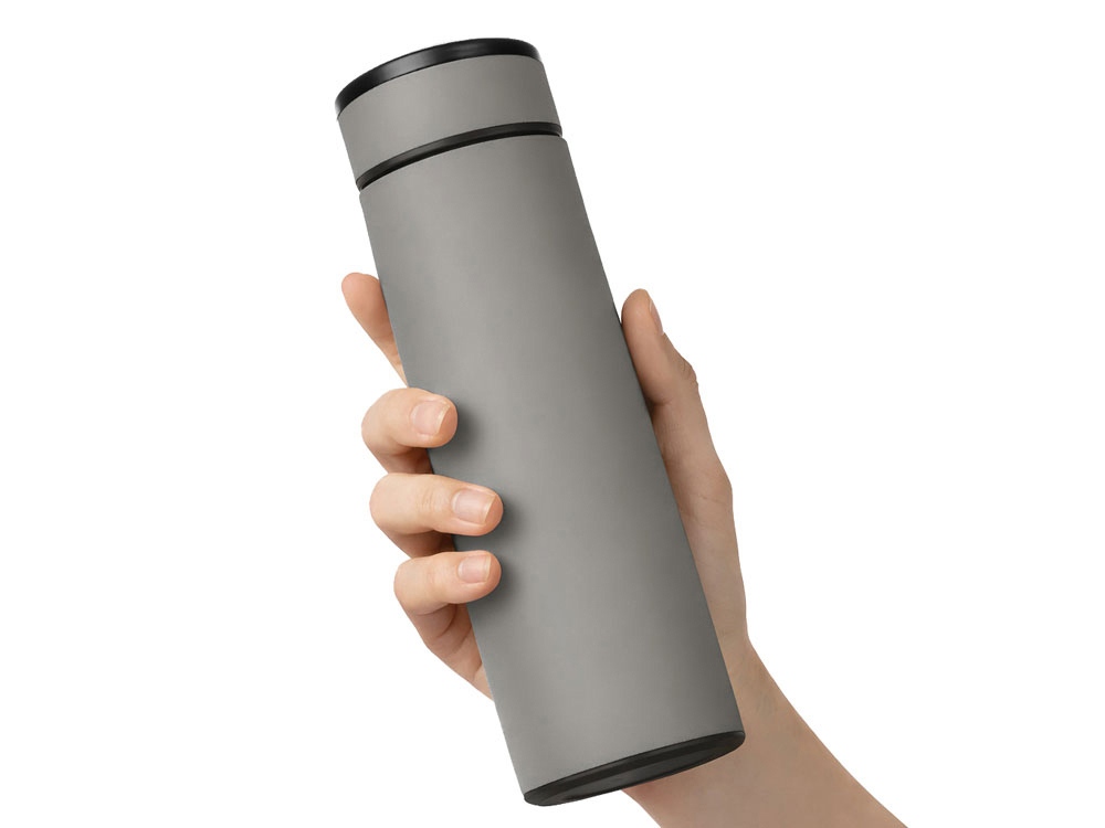 Вакуумный термос Vacuum Flask C1, soft touch, 420мл, серый-4