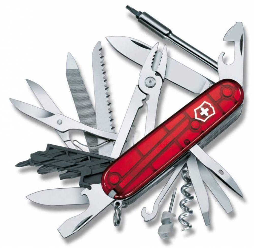 Офицерский нож CyberTool L, полупрозрачный красный-0