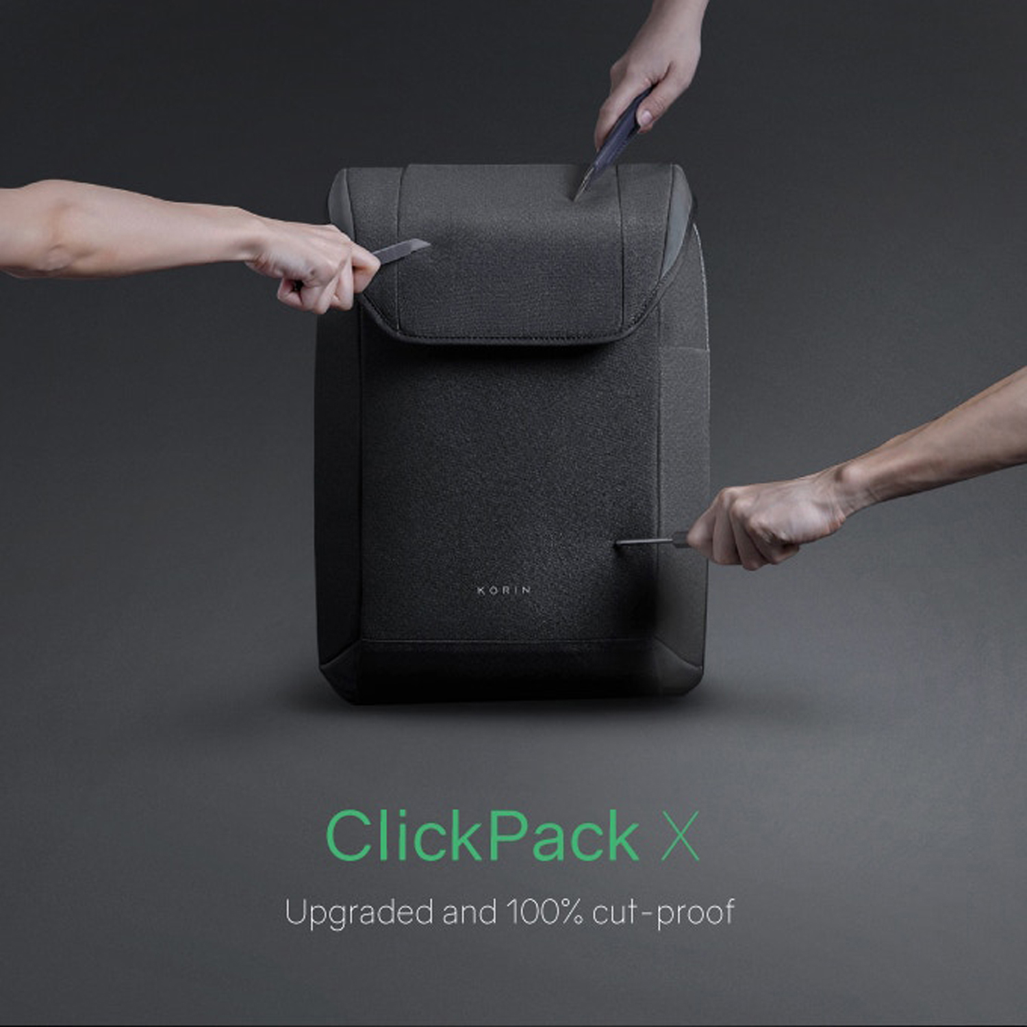 Рюкзак KORIN ClickPack X 45х32х15,5 см, с клапаном, черный-21
