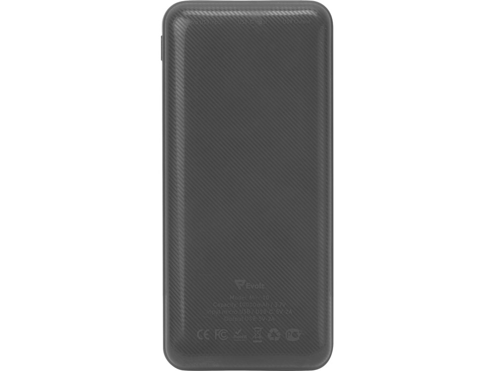 Внешний аккумулятор Evolt Mini-10, 10000 mAh, серый-4