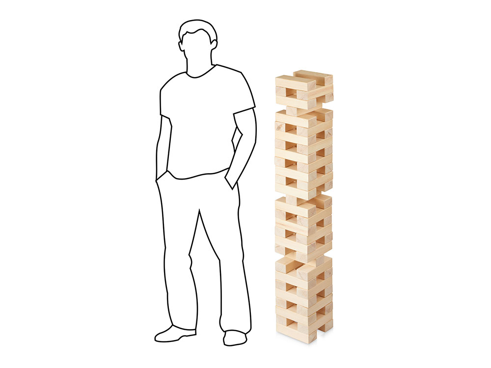 Игра из дерева XL Tower, 57 брусков-0