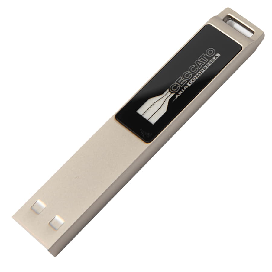 USB flash-карта LED с белой подсветкой (8Гб), серебристый-1