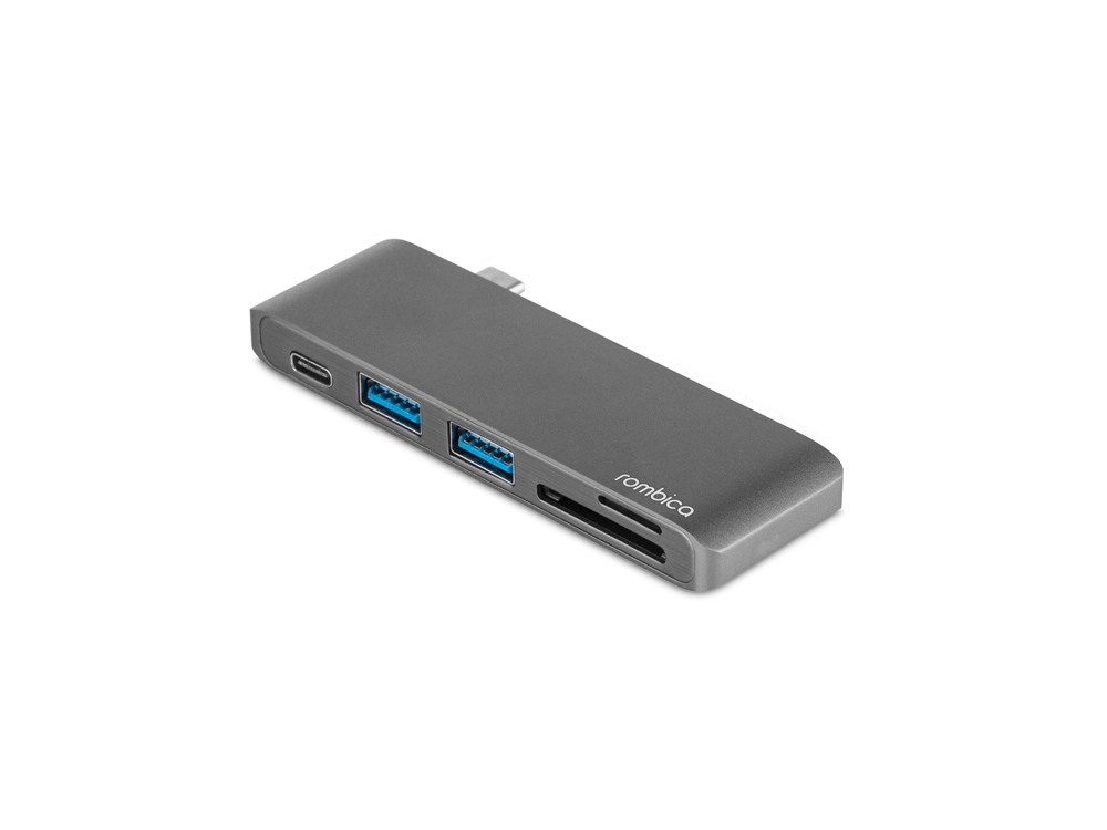 Сетевой USB адаптер/концентратор 5 в 1 Rombica Type-C M2, серый-0