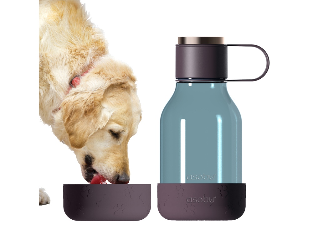 Бутылка для воды 2-в-1 Dog Bowl Bottle со съемной миской для питомцев, 1500 мл, бургунди-2