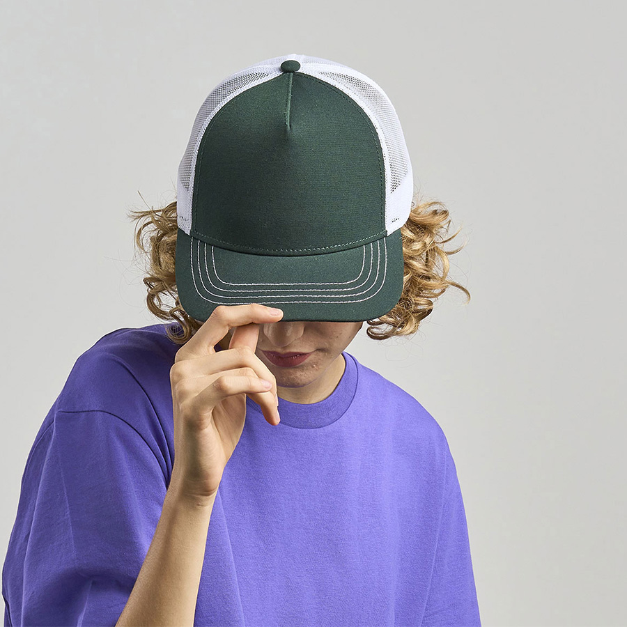 Бейсболка RAPPER CANVAS-S, 5 клиньев, пластиковая застёжка, белый, желтый, тёмно-серый-2