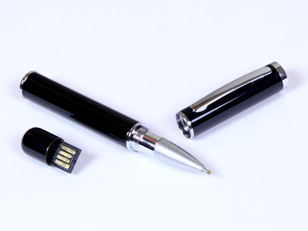 USB-флешка на 64 ГБ в виде ручки с мини чипом, черный-0