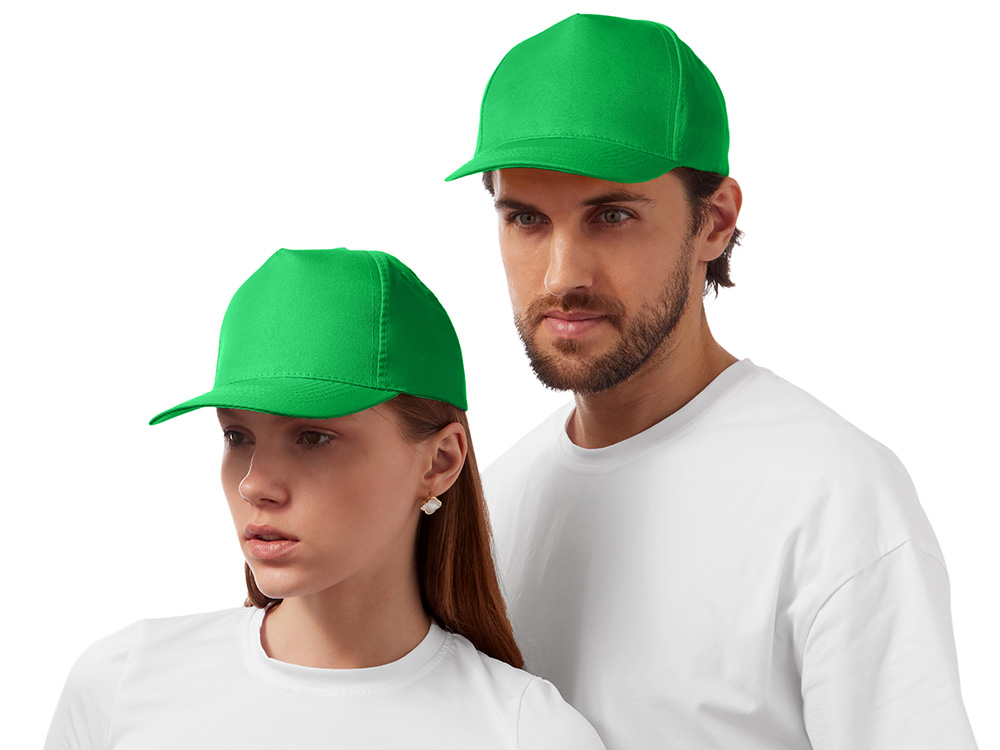 Бейсболка Poly 5-ти панельная 120 гр, зеленый-1