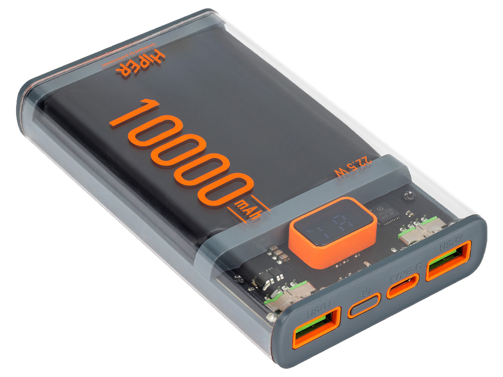Внешний аккумулятор CORE X, 10000 mAh, черный-4