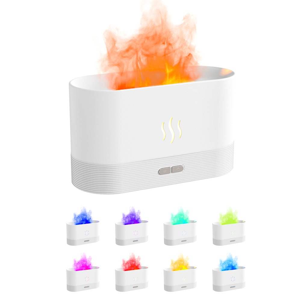Светодиодный USB увлажнитель-ароматизатор Flame RGB, Белый-0