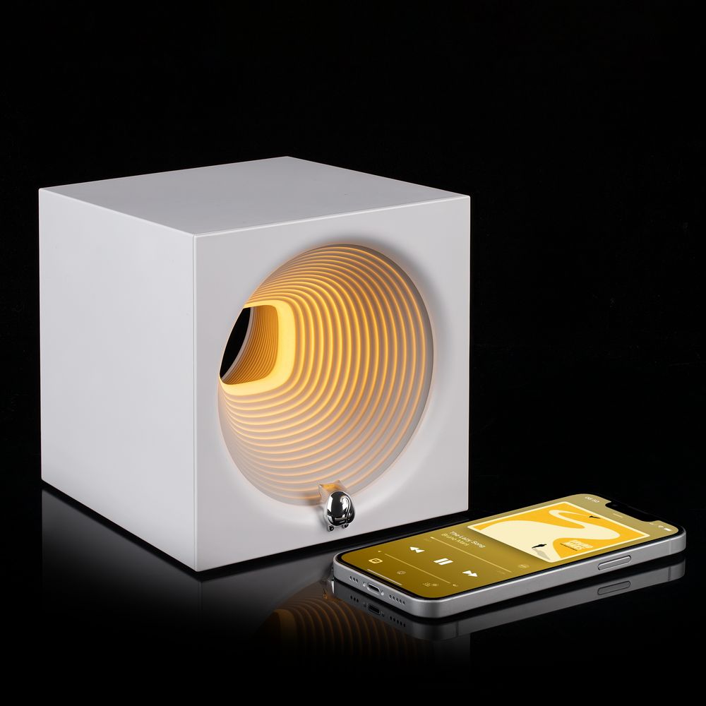 Bluetooth-колонка с подсветкой Volumetric, белая-6