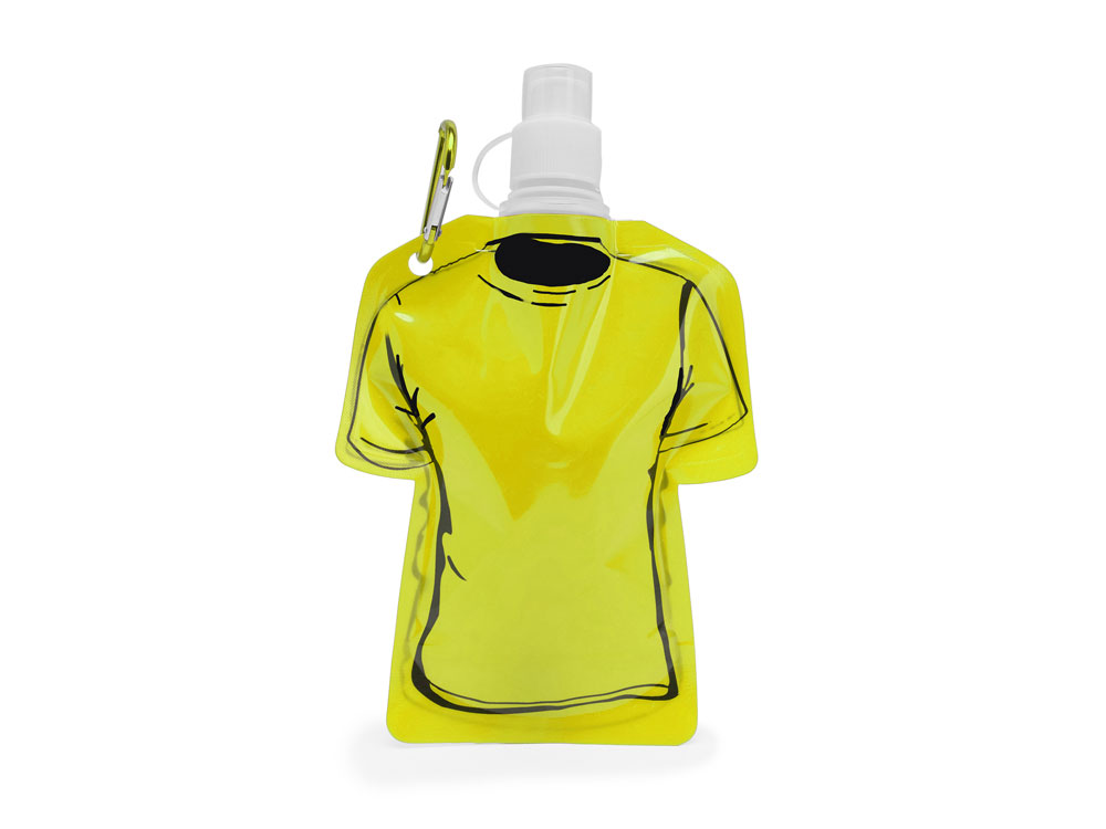 Гибкая емкость для питья MANDY в форме футболки, 470 мл, желтый-1