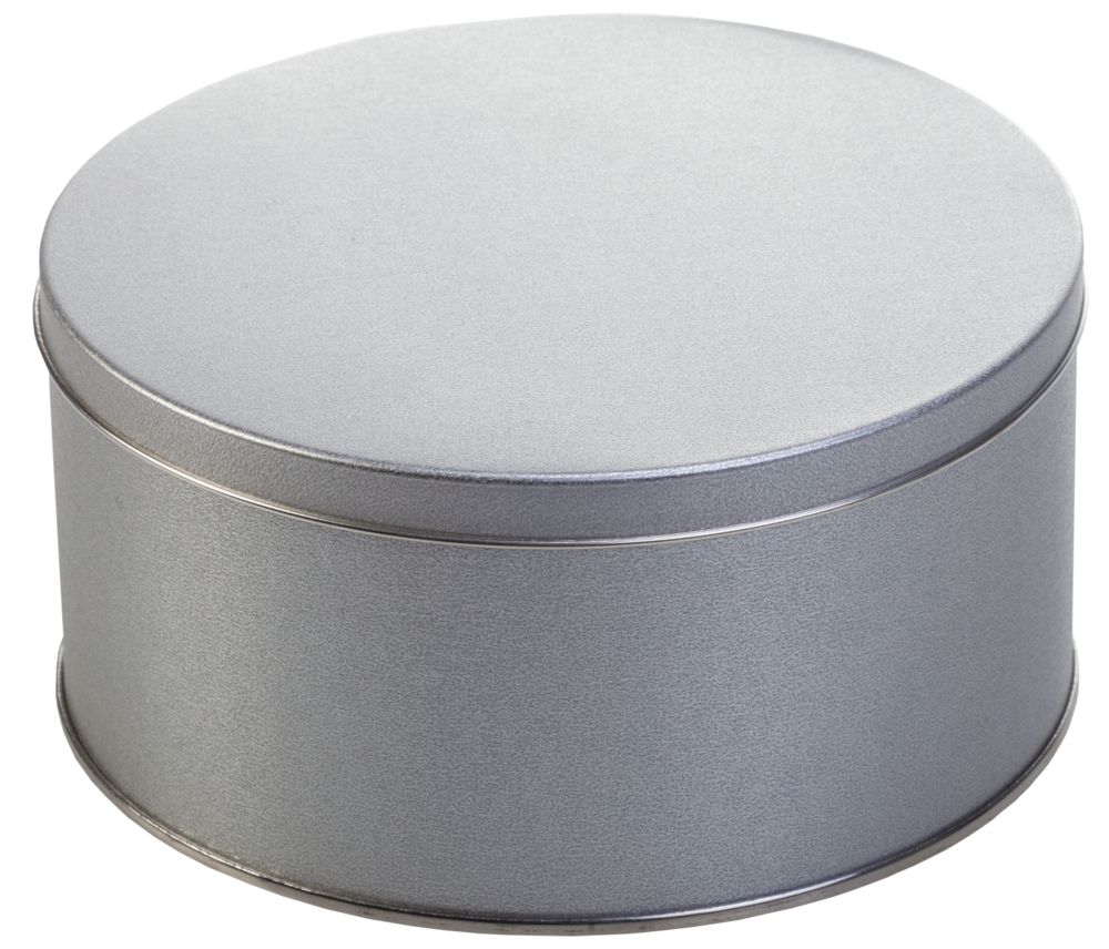 Коробка Pragmax M, круглая, серебристая-0