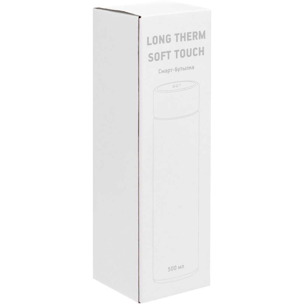 Смарт-бутылка с заменяемой батарейкой Long Therm Soft Touch, красная-7