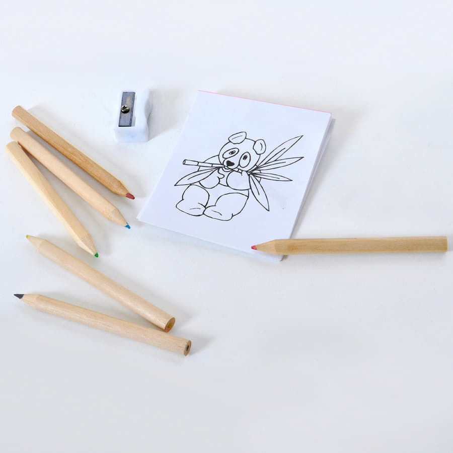 Набор цветных карандашей с раскрасками и точилкой "Figgy", 7,4х9х1,5см, дерево, картон, бумага, коричневый-3