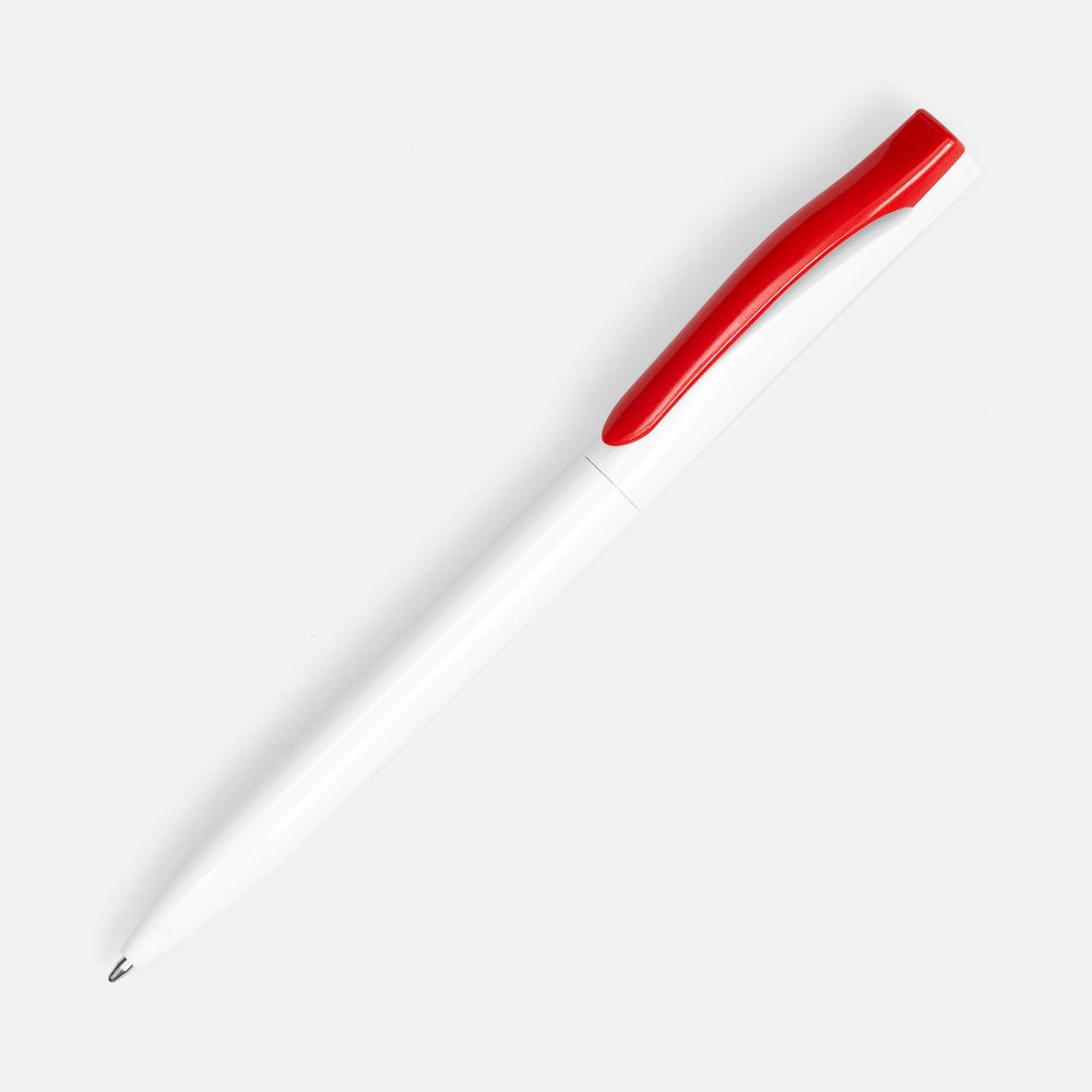 Ручка шариковая Pin, белая с красным-1