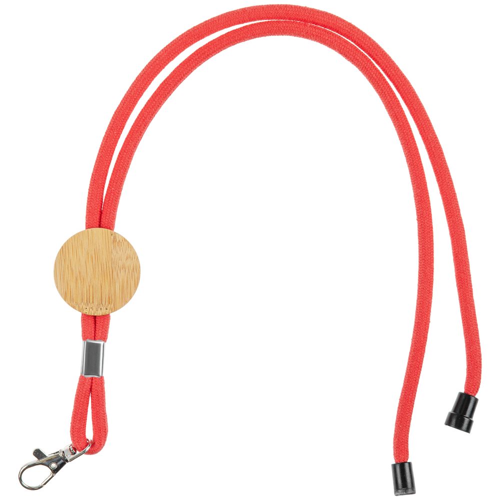 Шнурок для бейджа Tube Wood, красный-1