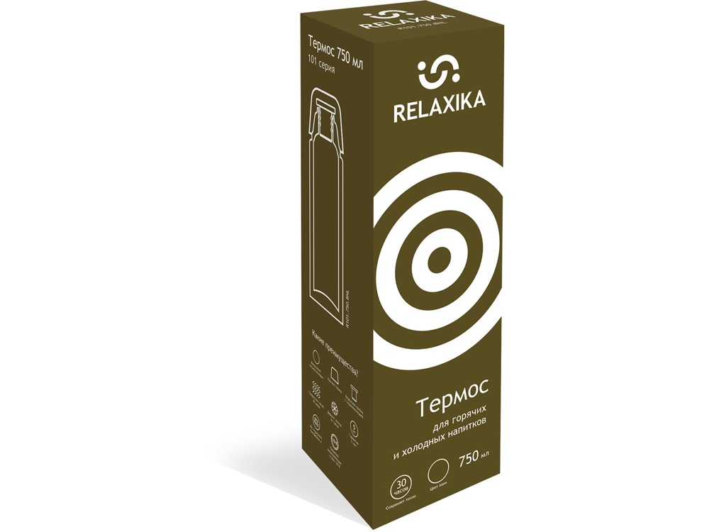 Термос Relaxika 101 (0,75 литра), хаки (без лого)-10