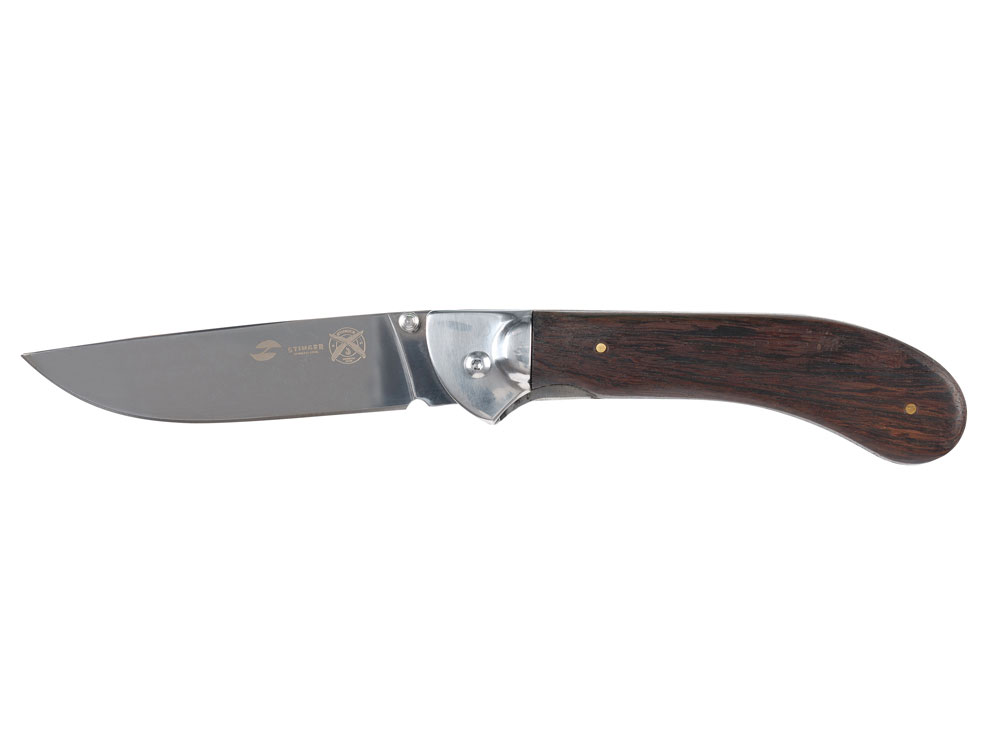 Нож складной Stinger, 105 мм, (серебристый), материал рукояти: сталь/дерево (серебристо-коричневый)-0
