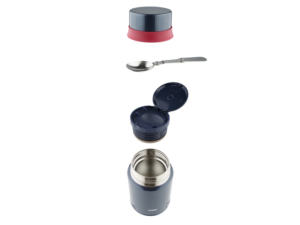 Термос из нерж.стали в комплекте с ложкой тм THERMOS TCLD-520S, синий-3
