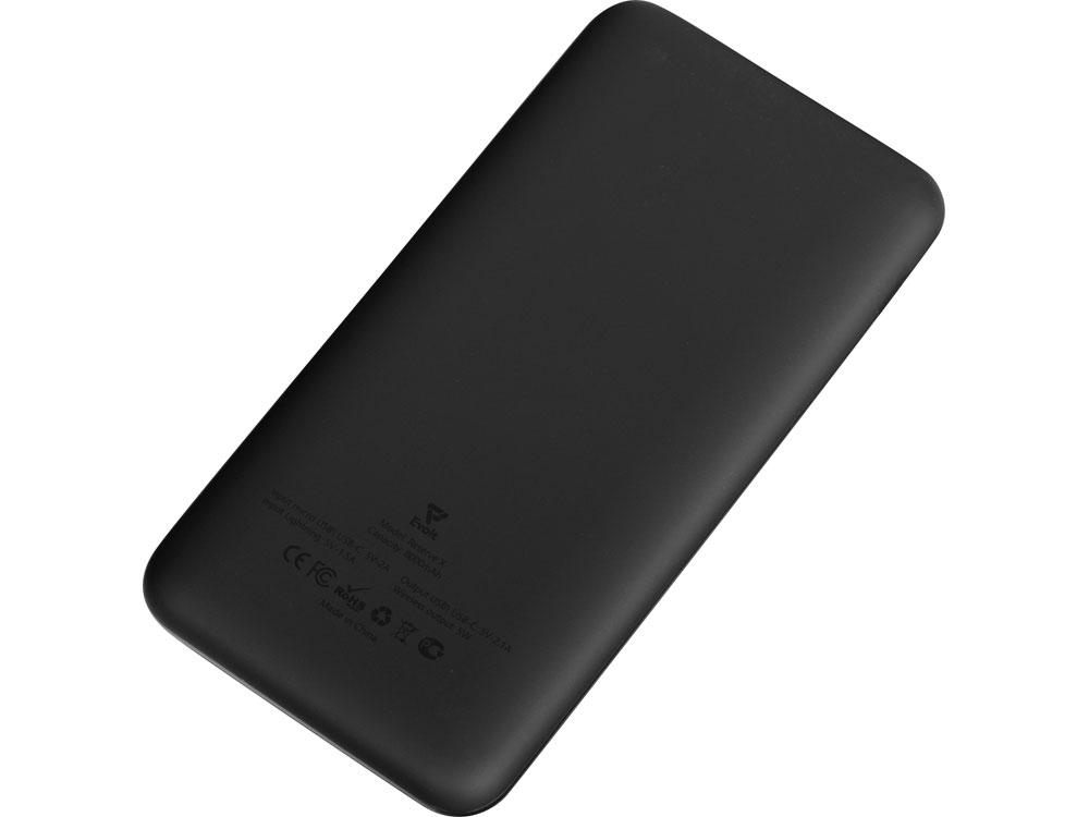Внешний беспроводной аккумулятор с подсветкой лого Reserve X. 8000 mAh, черный-4