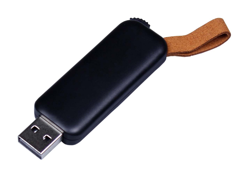 USB-флешка промо на 128 Гб прямоугольной формы, выдвижной механизм, черный-0