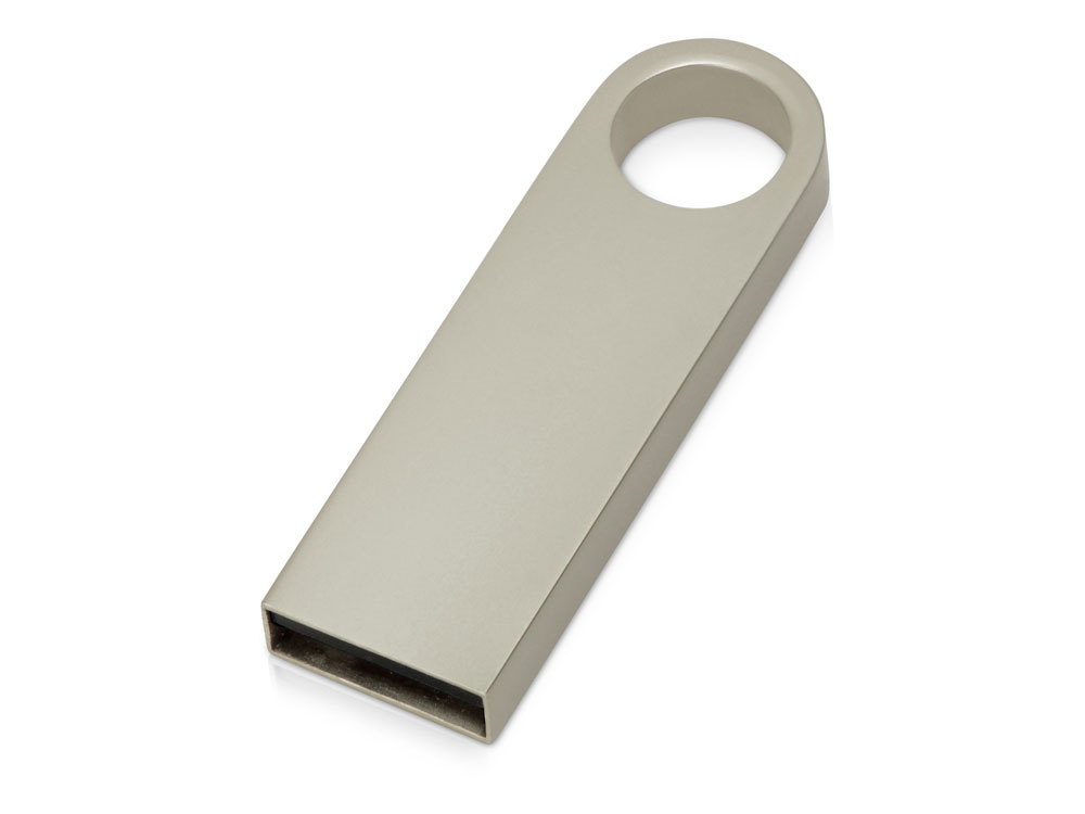 USB 2.0-флешка на 16 Гб с мини чипом и круглым отверстием, серебристый-0