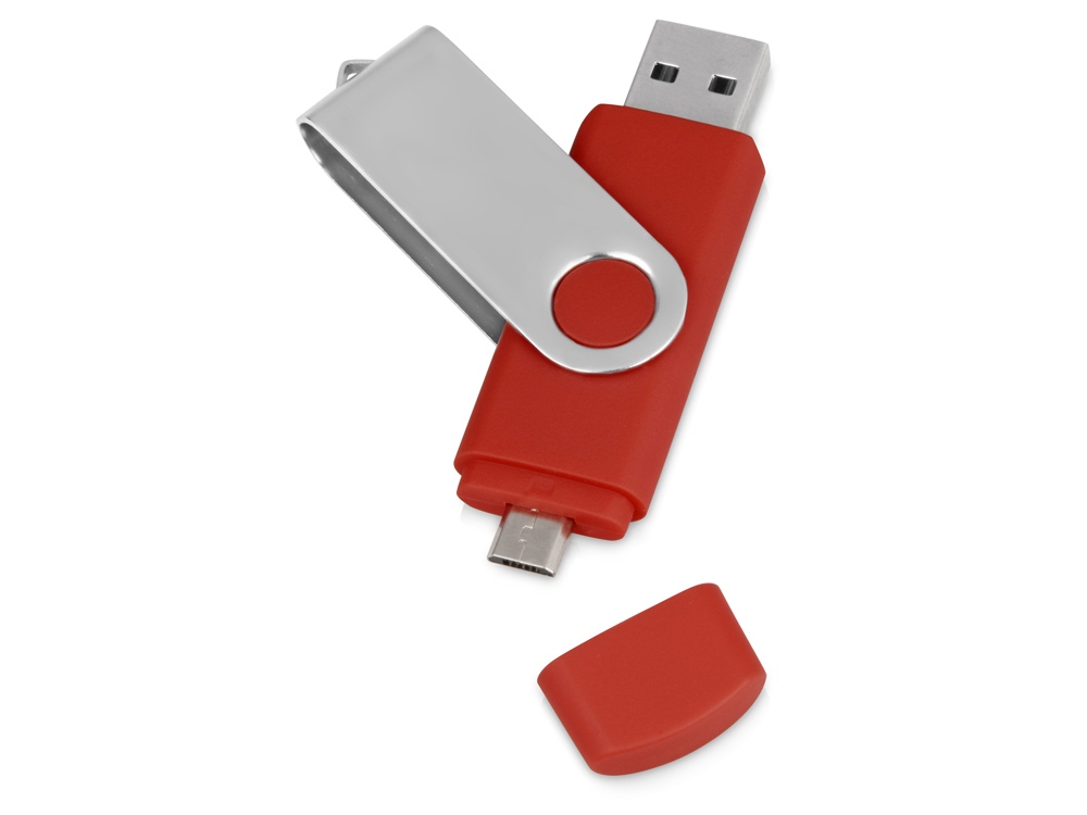 USB/micro USB-флешка 2.0 на 16 Гб Квебек OTG, красный-0