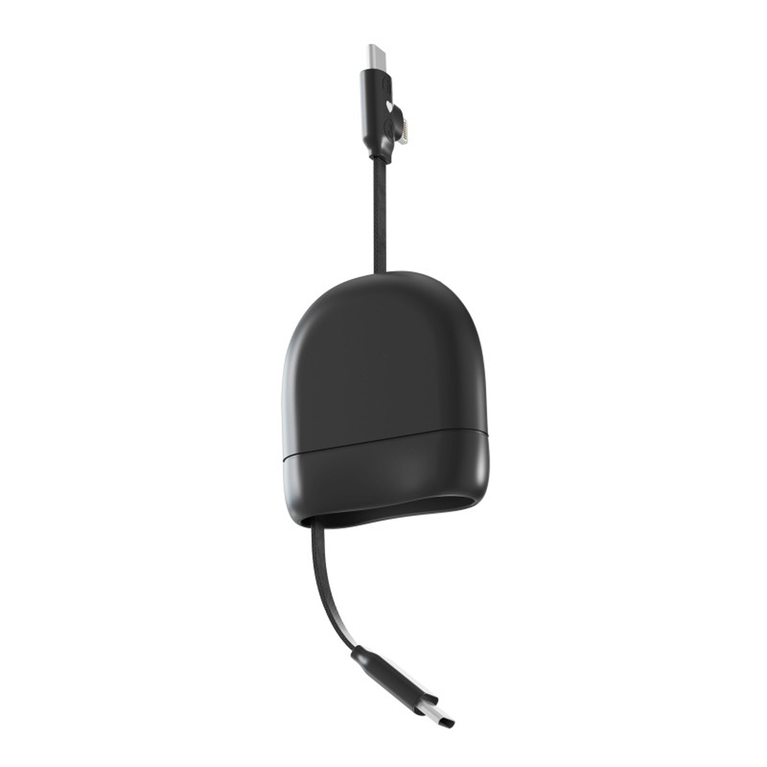Кабель Xoopar ICE-R с ретрактором 2 в 1, разъёмы USB-C и Lightning, 60 Вт, черный-0