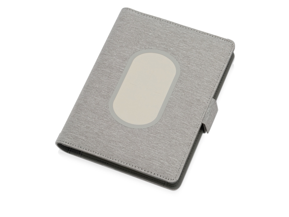 Органайзер с беспроводной зарядкой 5000 mAh Powernote, светло-серый-0