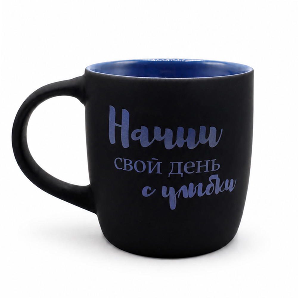 Кружка Spring софт-тач, Черно-синий-1