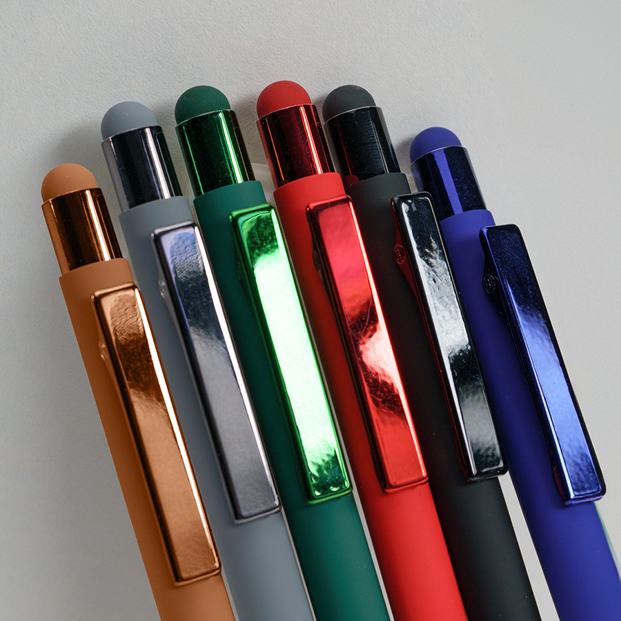 Ручка шариковая FACTOR COLOR со стилусом, черный-5