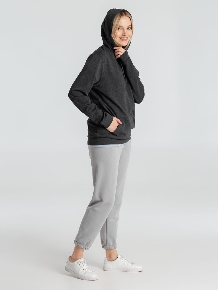 Толстовка с капюшоном унисекс Hoodie, серый меланж (антрацит)-13