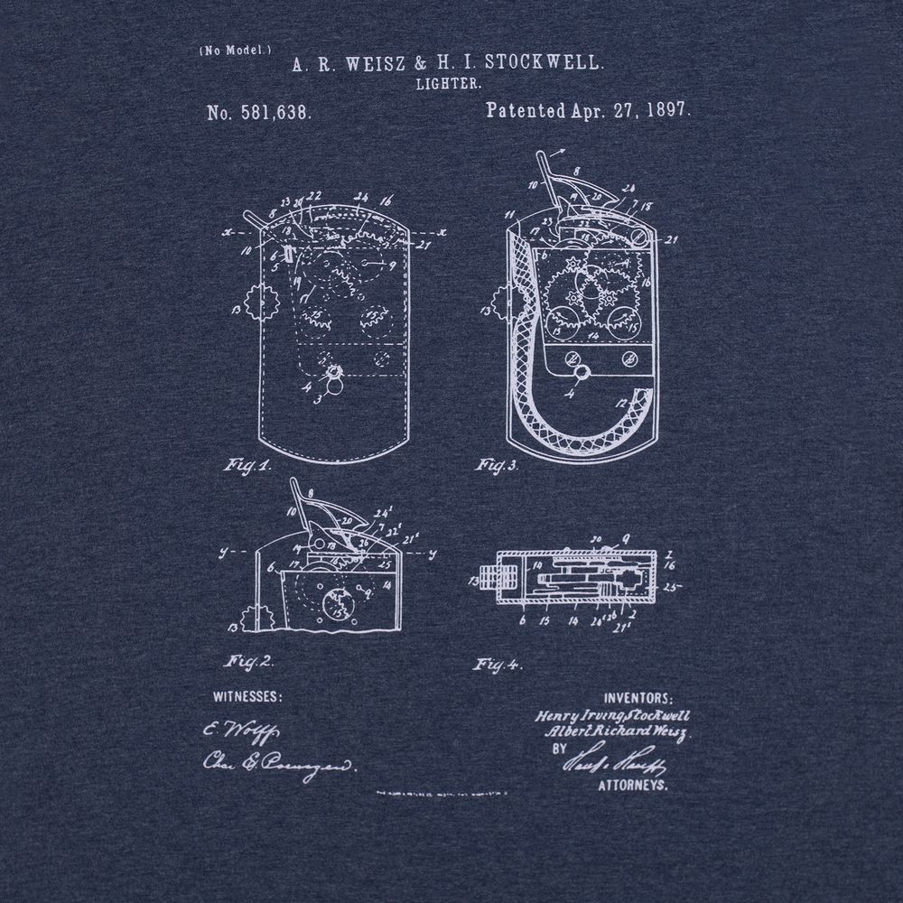 Футболка приталенная Old Patents. Lighter, синий меланж-1