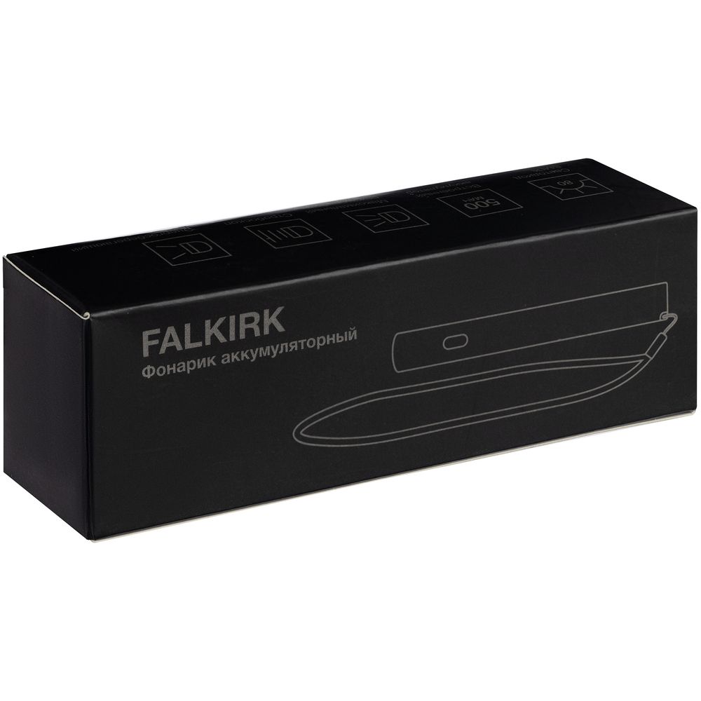 Фонарик аккумуляторный Falkirk, черный-6