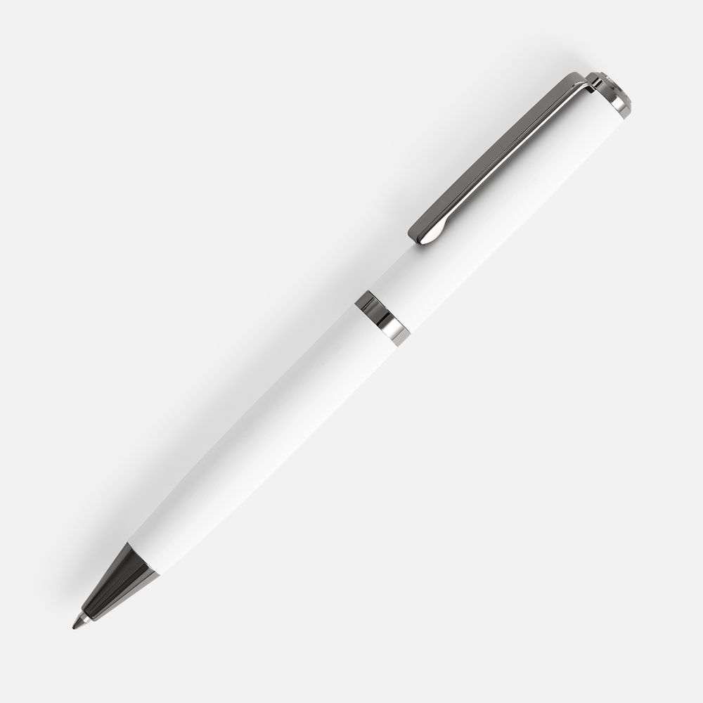 Ручка шариковая Inkish Gunmetal в футляре, белая-1