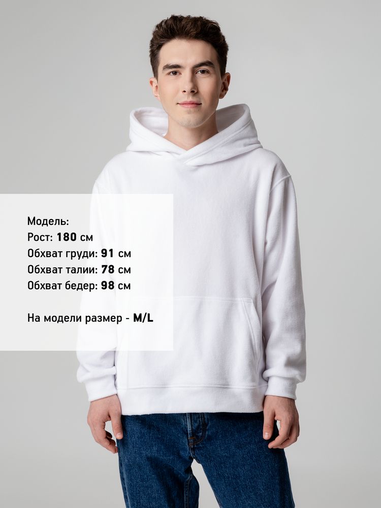 Худи флисовое унисекс Manakin, белое-5