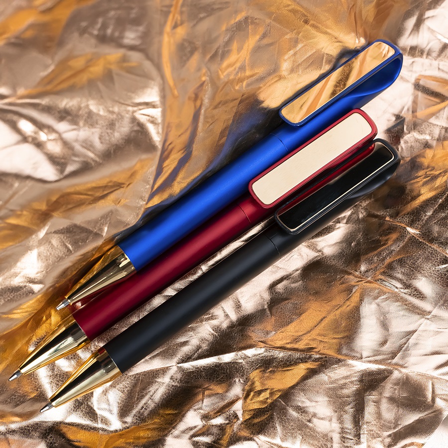 Ручка шариковая GLOSSY GOLD, черный, золотистый-3