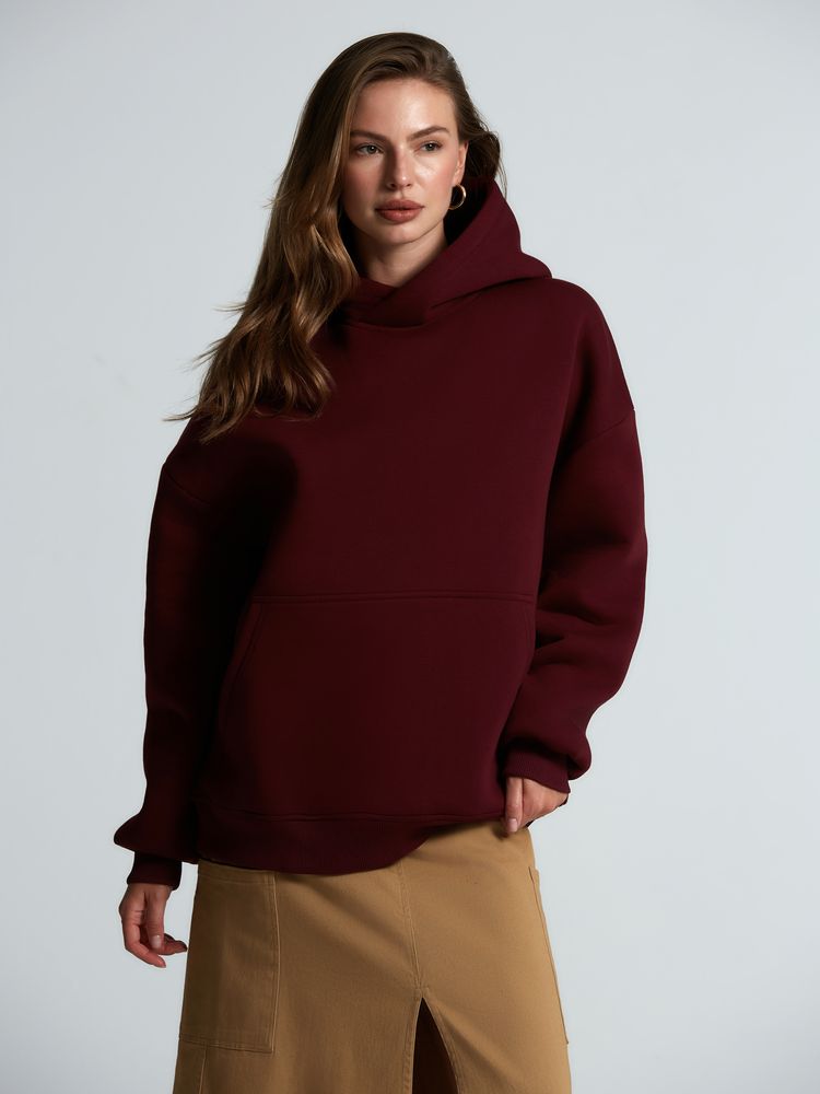 Худи Kulonga Oversize, бордовое-6