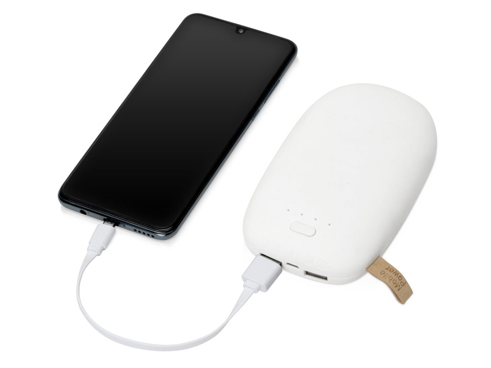 Внешний аккумулятор в форме камня Stone, 10400 mAh, белый-1