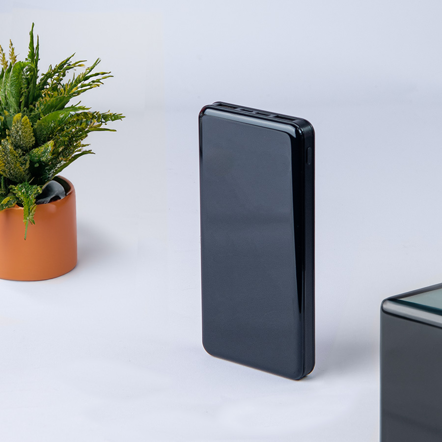 Универсальный аккумулятор Sleek 10 (10000 мАч), черный, 14х6.8х1,5 см, черный-7